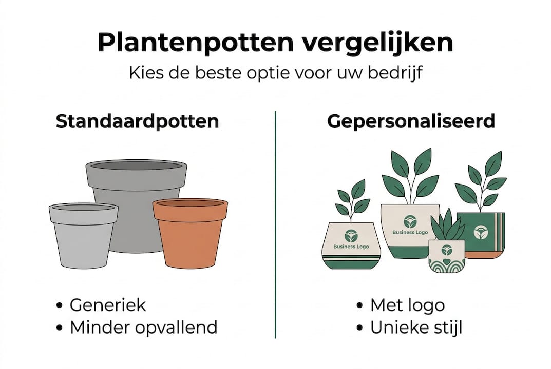 Infographic: keuze tussen standaardpotten en potten op maat
