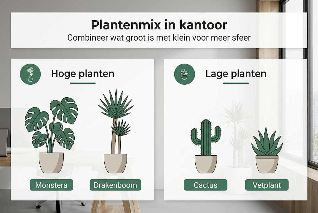 Infographic: een speelse mix van hoge en lage planten
