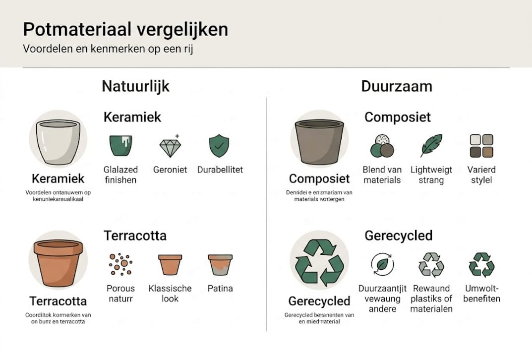 Infographic: welke materialen kies je voor je plantenpotten?
