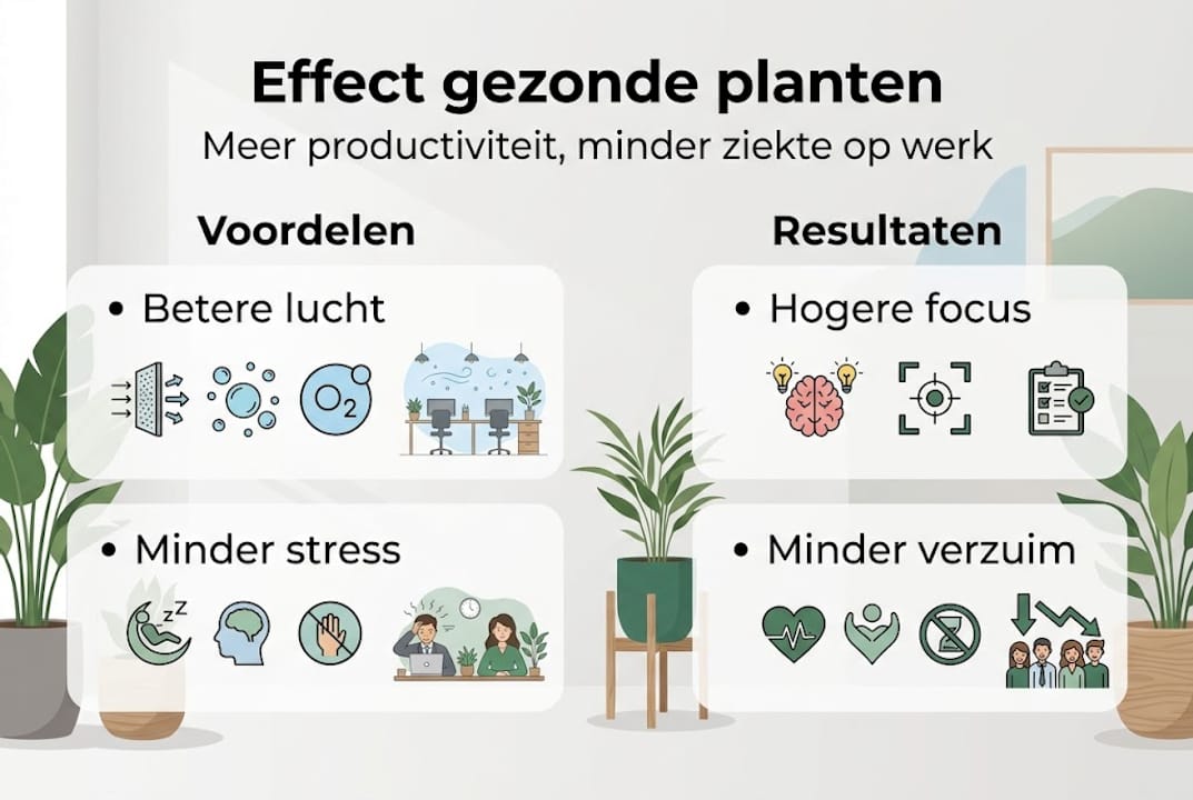 Infographic: Zo dragen gezonde planten bij aan een prettigere werkomgeving