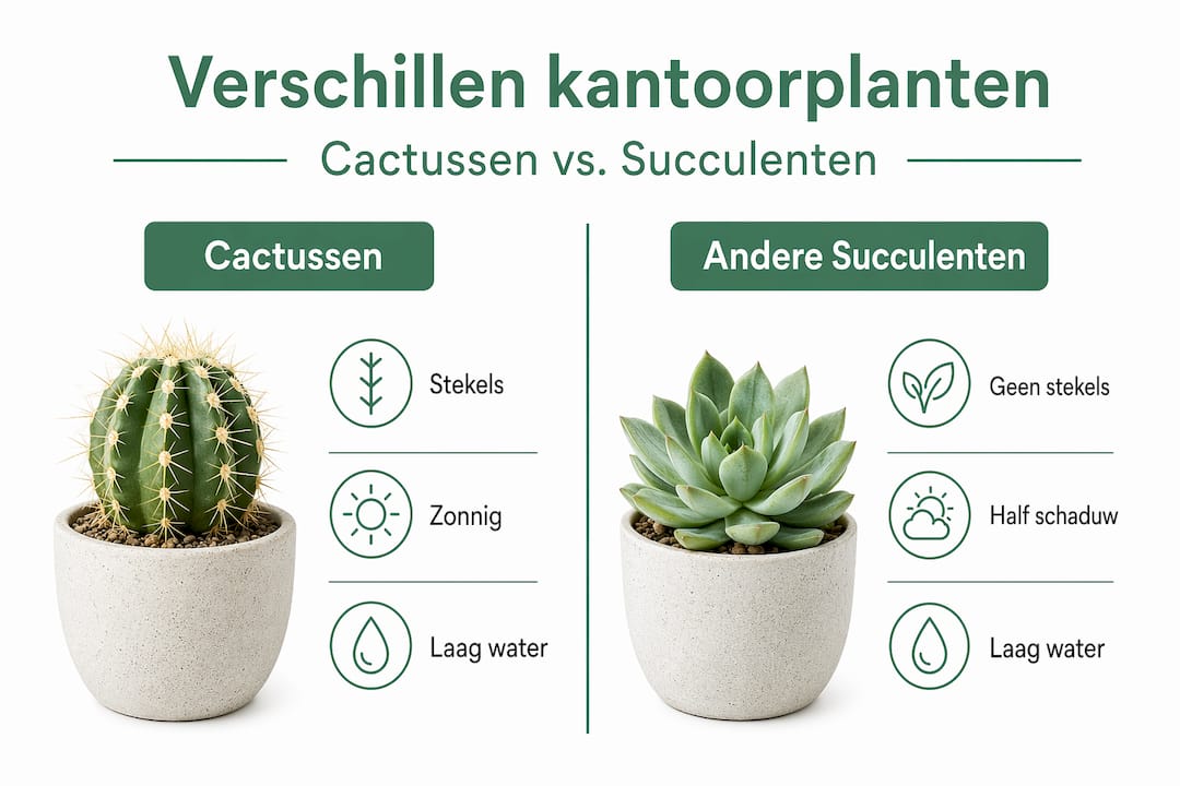 Infographic: Cactussen versus vetplanten voor op kantoor