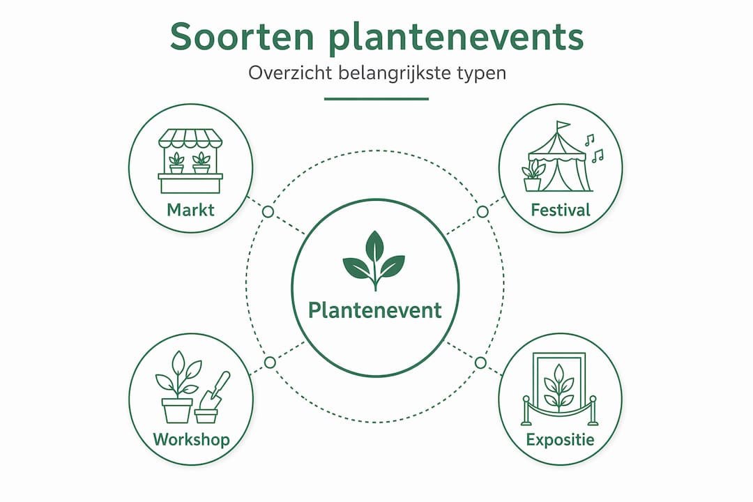 Overzicht van verschillende soorten plantenevenementen in een infographic