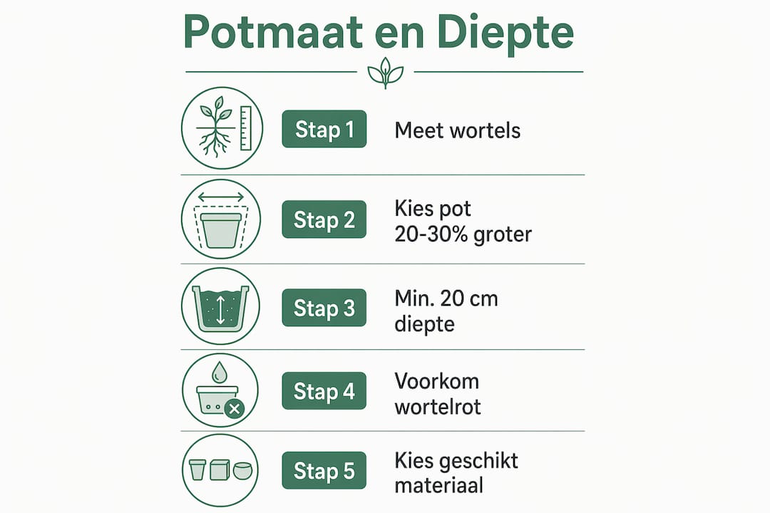 Infographic: Hoe kies je de juiste potgrootte en diepte?