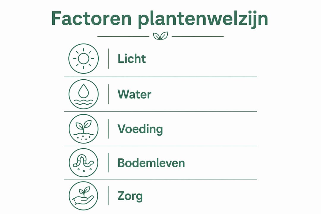 Overzicht: de belangrijkste voorwaarden voor gezonde planten