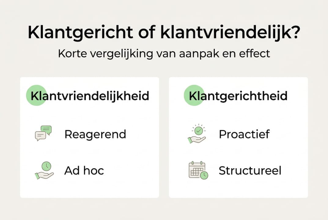 Infographic: het verschil tussen klantgericht en klantvriendelijk