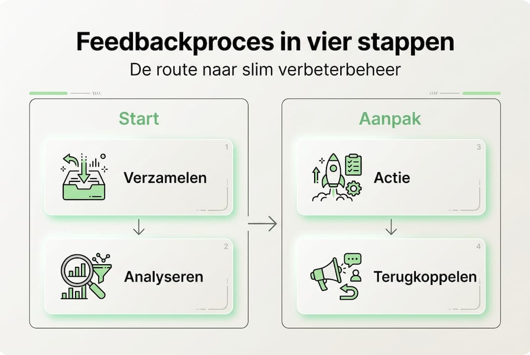 Infographic: het feedbackproces in vier duidelijke stappen