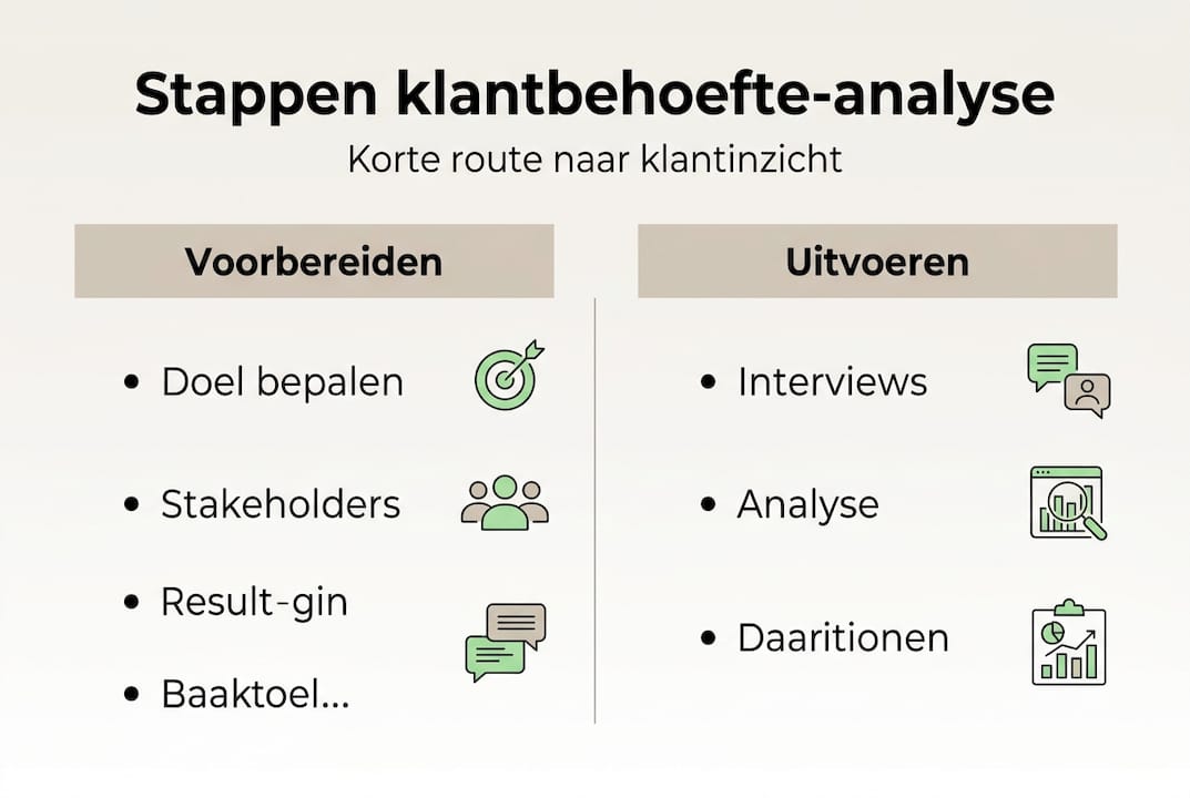 Infographic: overzicht van de stappen in een klantbehoefteanalyse