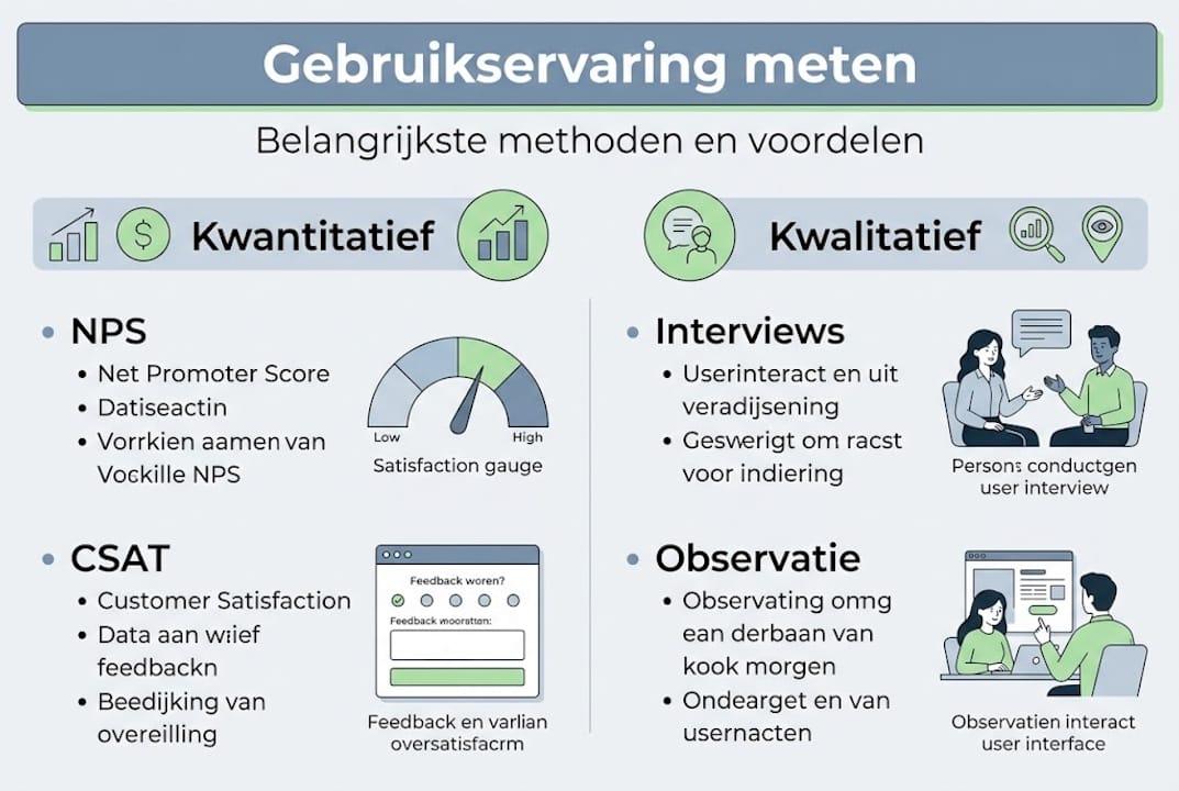 Infographic: verschillende manieren om de gebruikerservaring te meten
