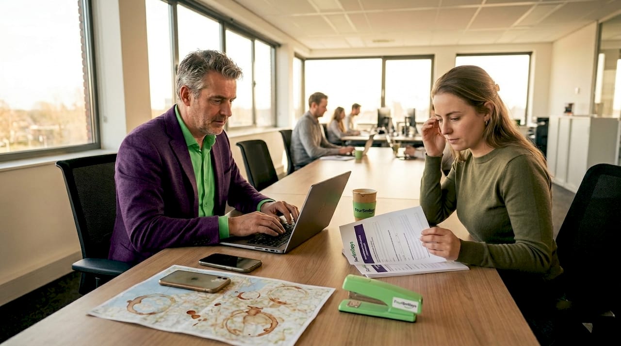 Het team stemt samen af over hoe ze de feedback gaan aanpakken.