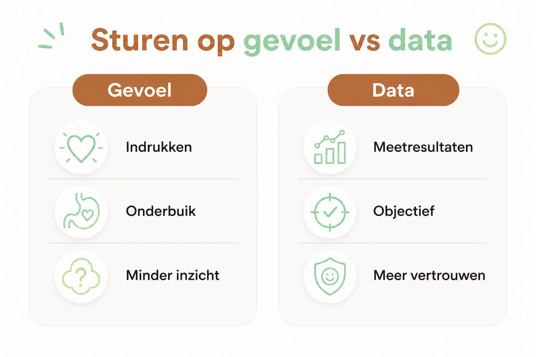 Infographic: Sturen op gevoel of op data – een vergelijking