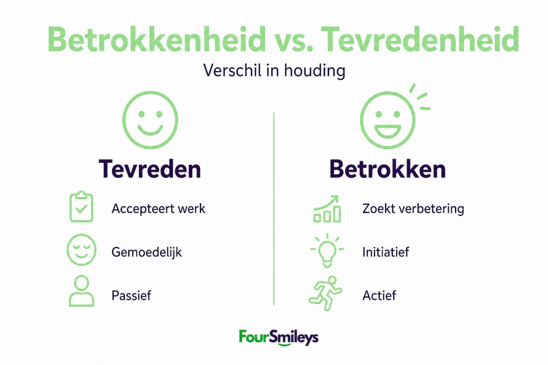 Infographic: het verschil tussen betrokken medewerkers en tevreden medewerkers