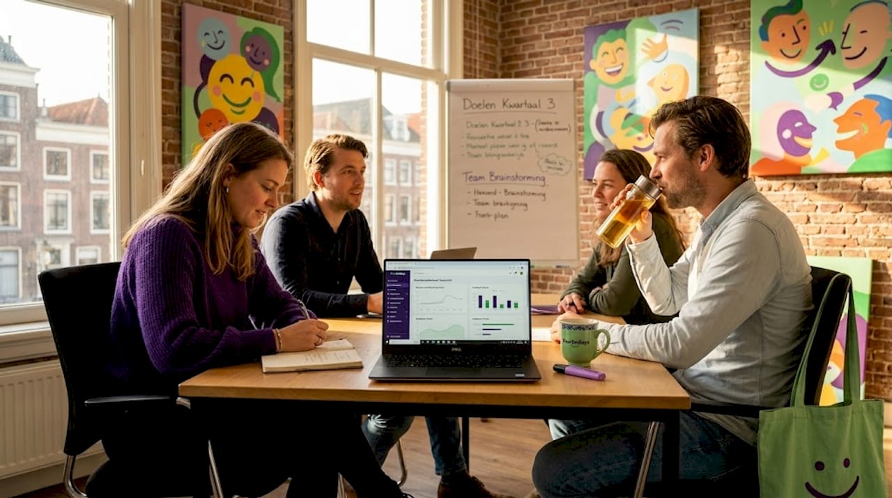 Het team houdt een overleg over het creëren van een datagedreven organisatiecultuur.