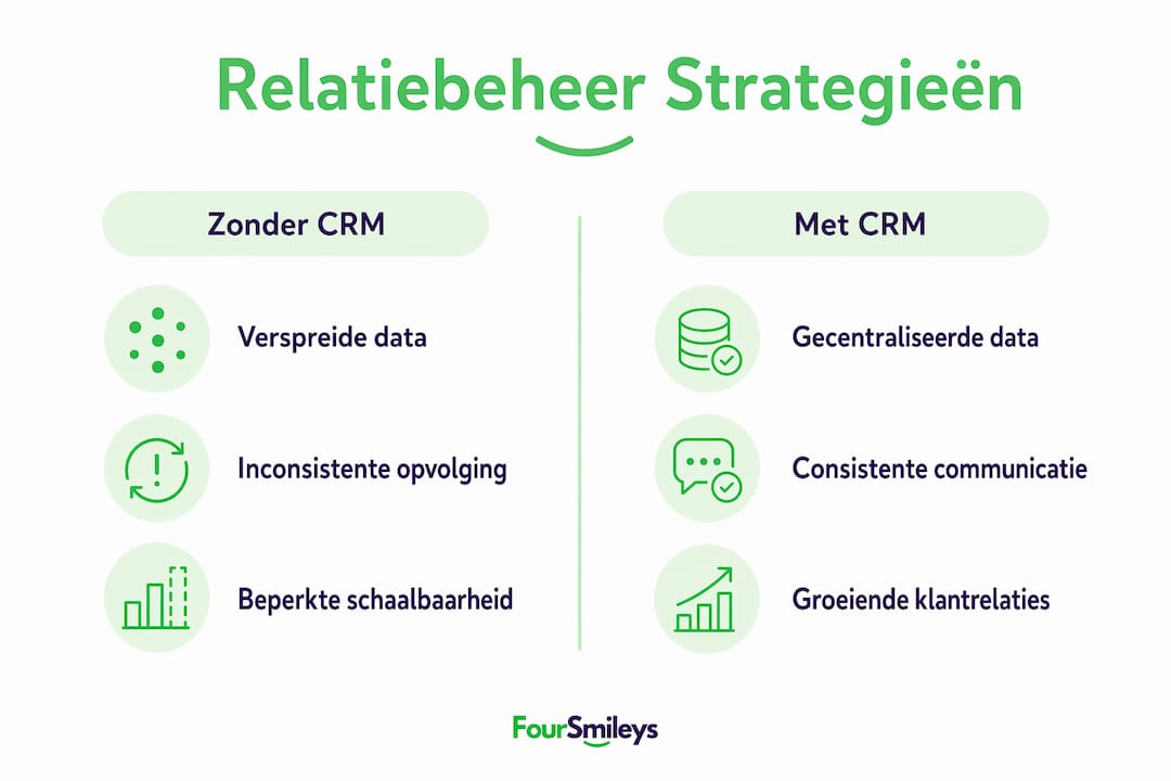 Infographic: Relatiebeheer – met of zonder CRM, wat is het verschil?