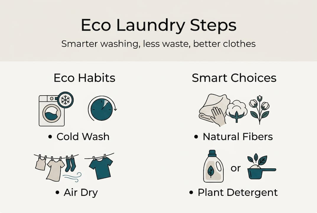 Infographic on key eco-friendly laundry habits