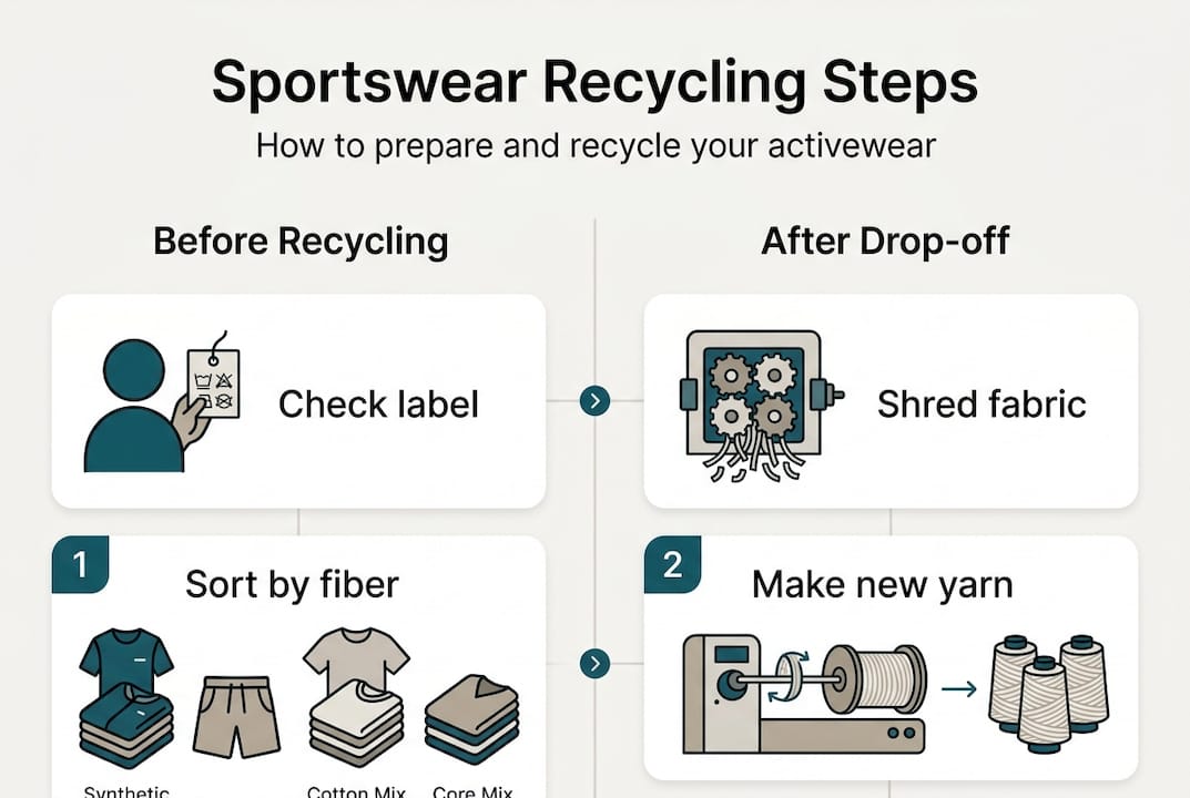 Infographic on steps to recycle sportswear