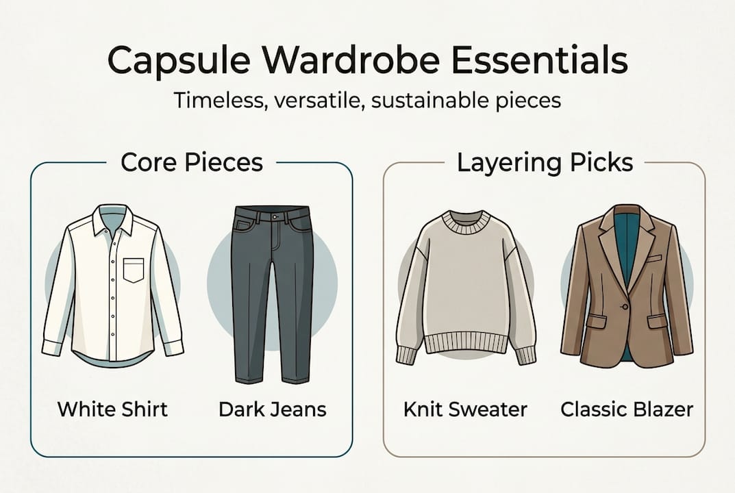 Infographic of capsule wardrobe essentials