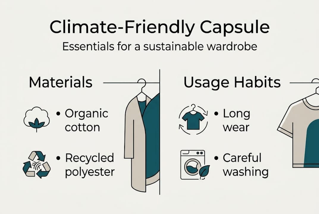 Infographic showing sustainable wardrobe essentials