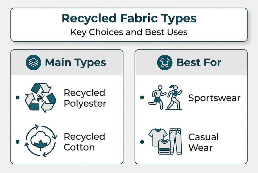 Infographic comparing recycled fabric options
