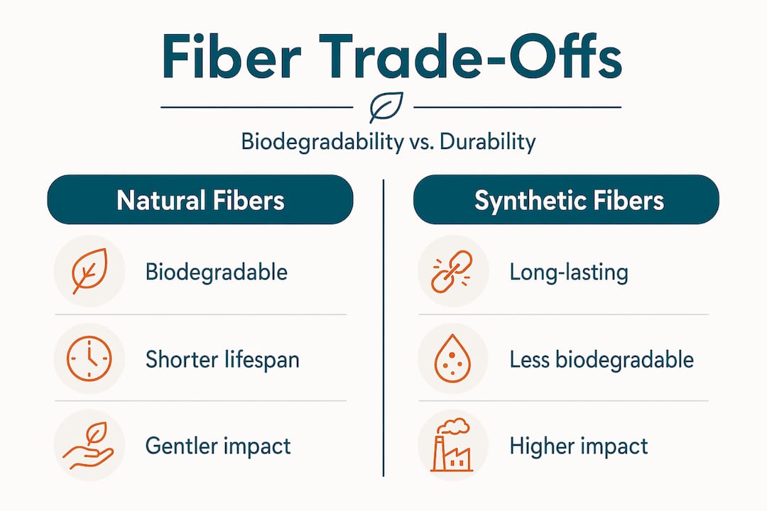 Comparison of natural versus synthetic fiber trade-offs