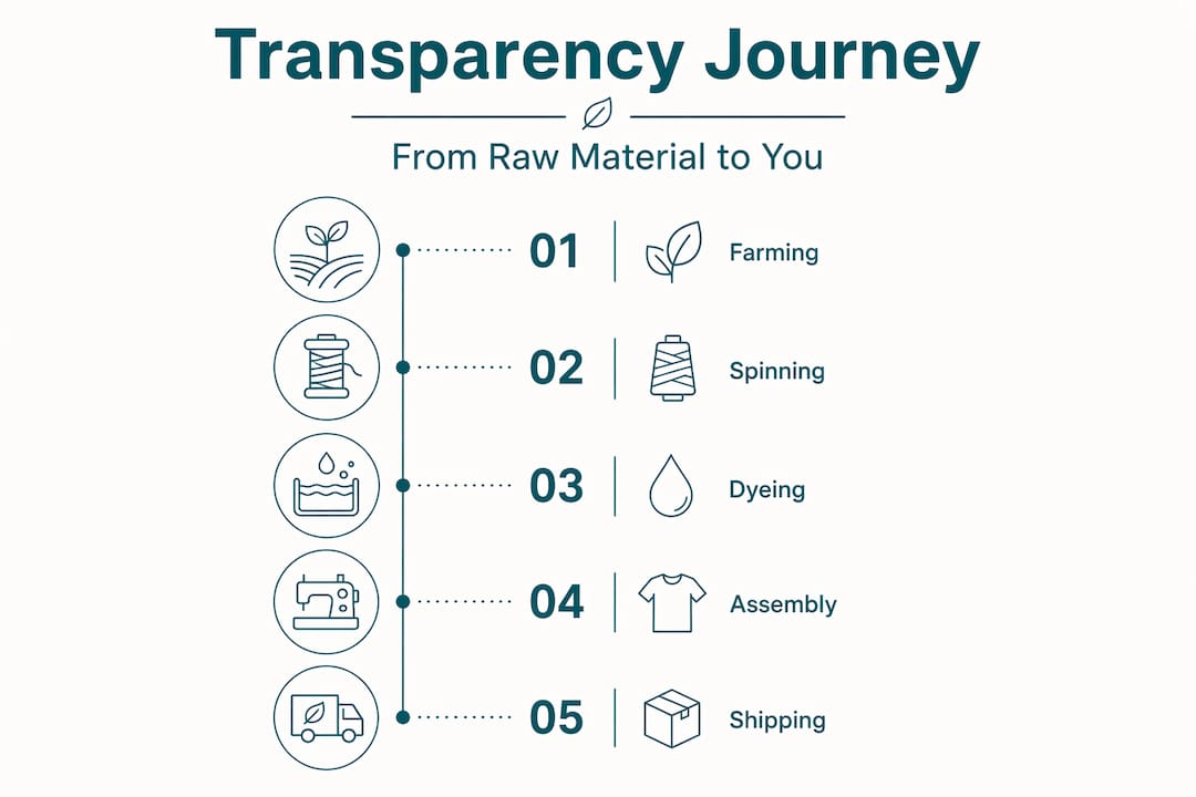 Infographic showing garment transparency steps