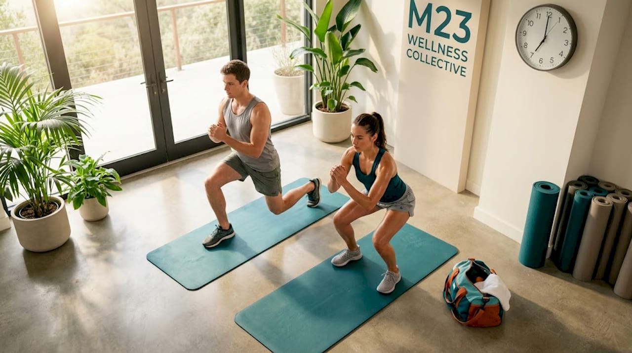 Athletes in vegan sportswear during workout