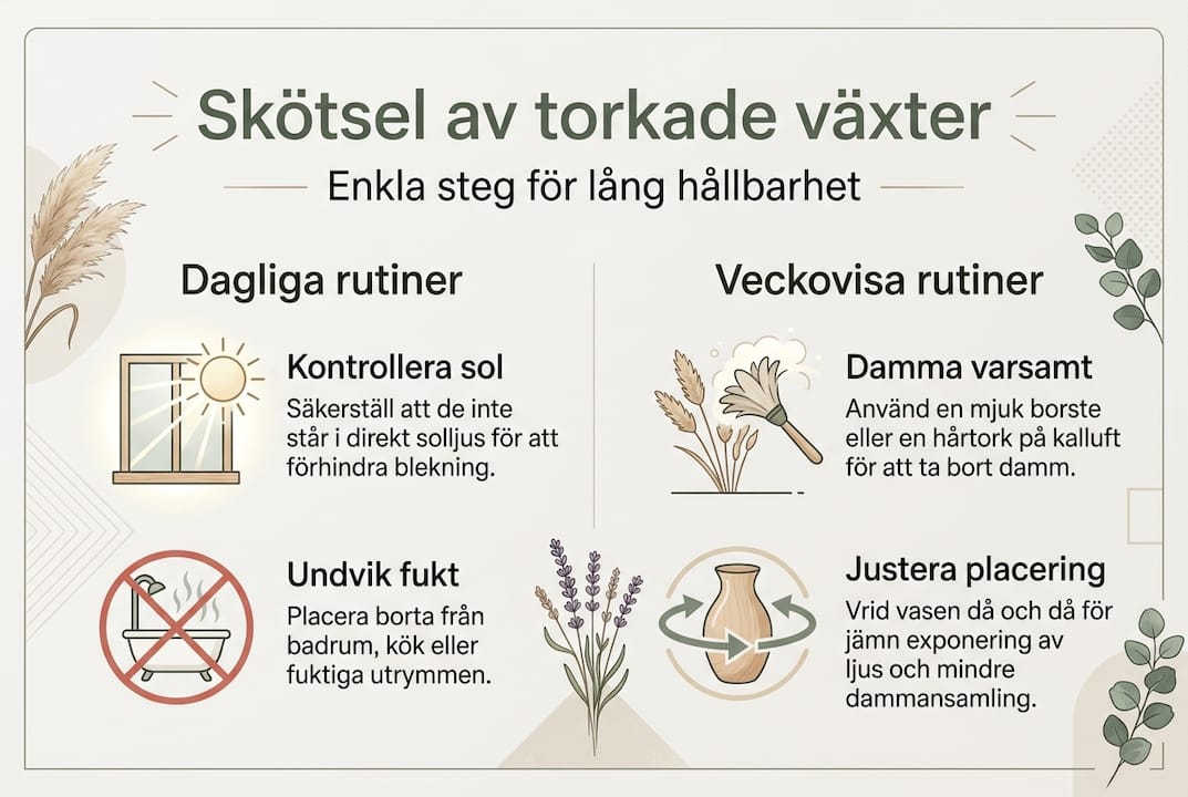 Illustration: Så tar du hand om torkade växter – steg för steg