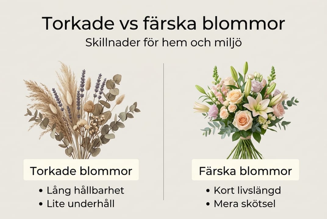 Illustration som visar olika blommor och hur de kan bidra till en mer hållbar framtid
