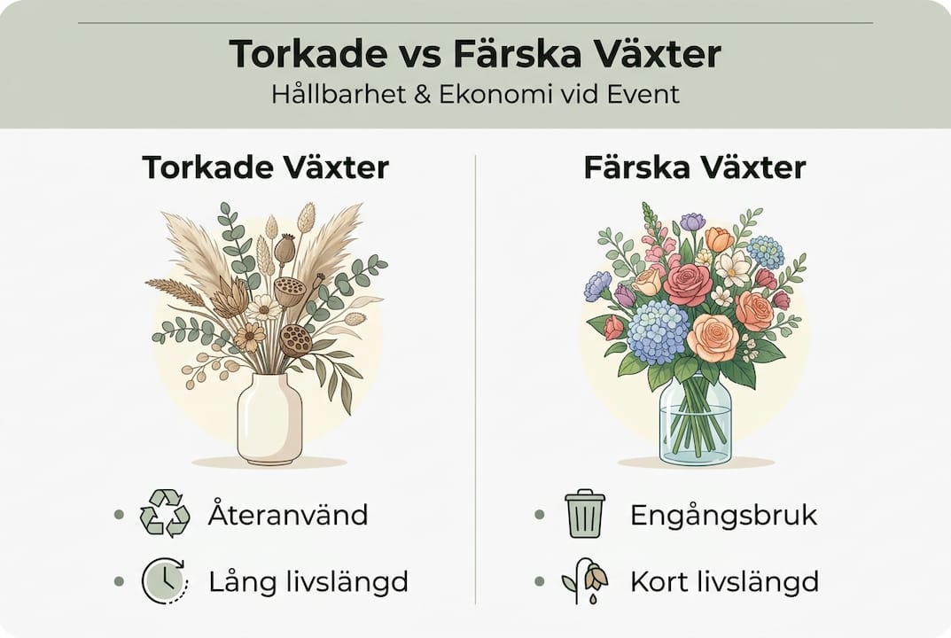 Infografik: Skillnader mellan torkade och färska örter och växter