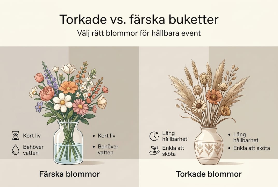 En överskådlig guide till torkade och färska buketter