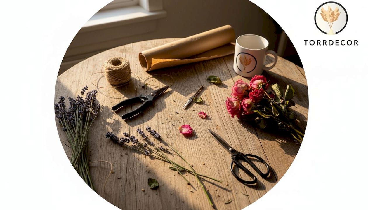 Praktiska hjälpmedel för att torka blommor direkt på bordet
