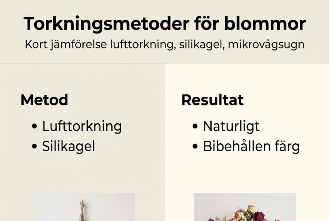 Grafisk översikt: Så skiljer sig olika metoder för att torka blommor