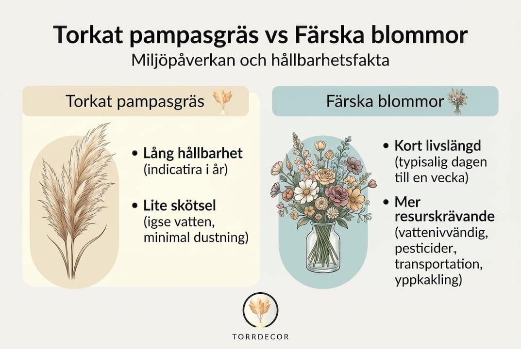 Infograf: Vad skiljer pampasgräs från färska blommor?