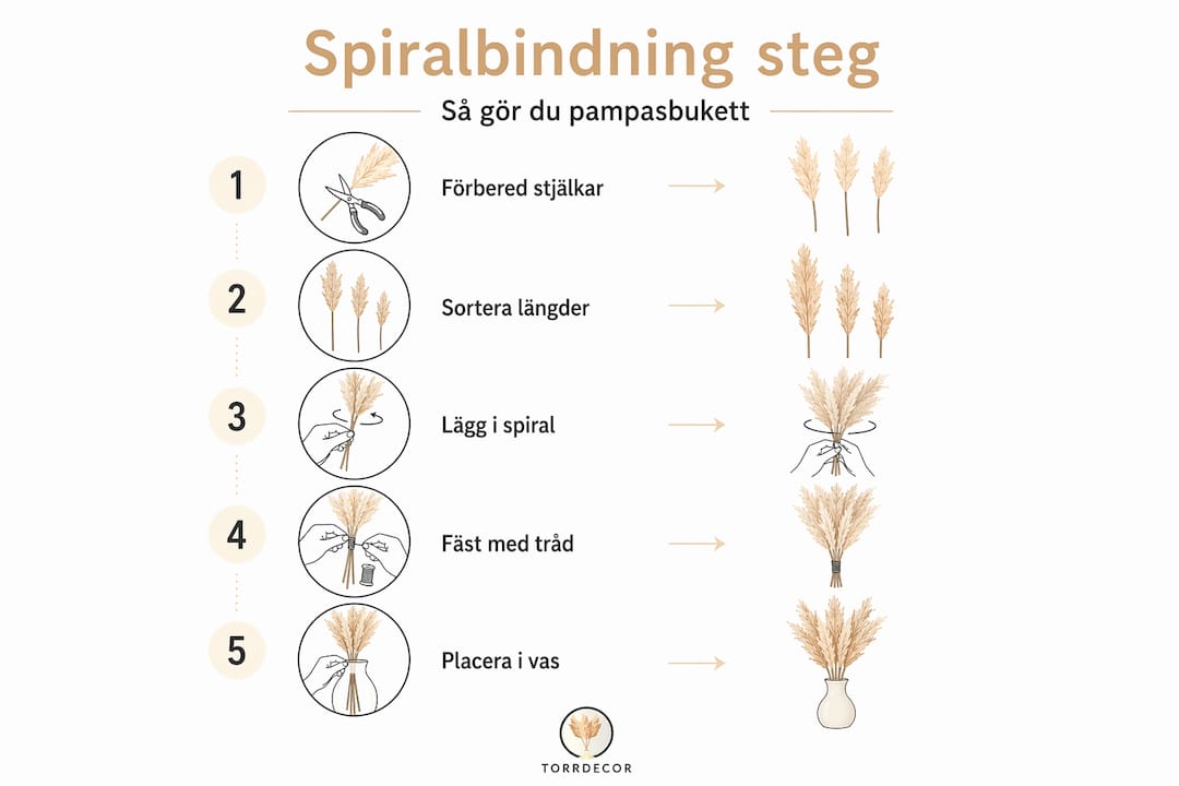 Här får du en tydlig infograf som steg för steg visar hur du spiralbinder.