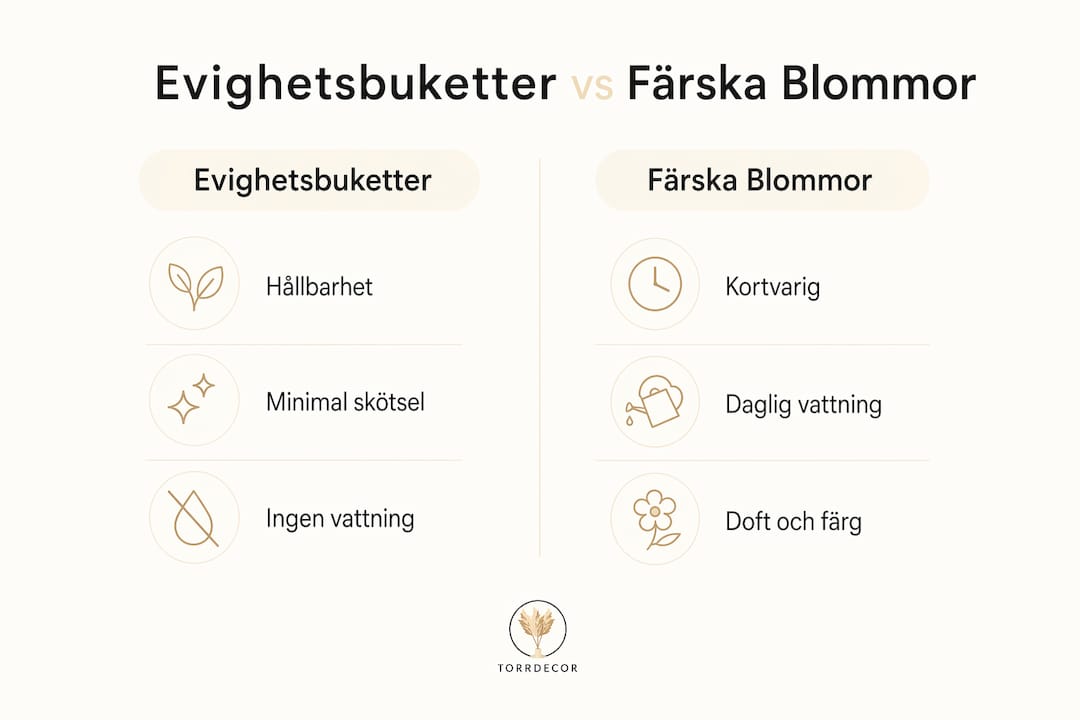 Infografik: Evighetsbuketter eller färska blommor – vad passar dig bäst?