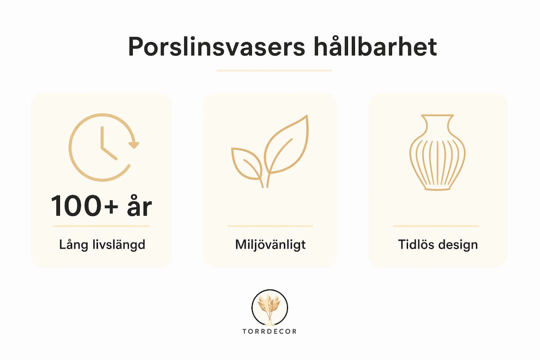 Grafisk översikt som lyfter fram varför porslinsvaser är så hållbara