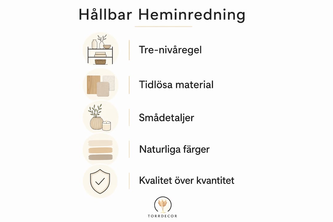 Grafisk guide till smarta och hållbara inredningstips för hemmet