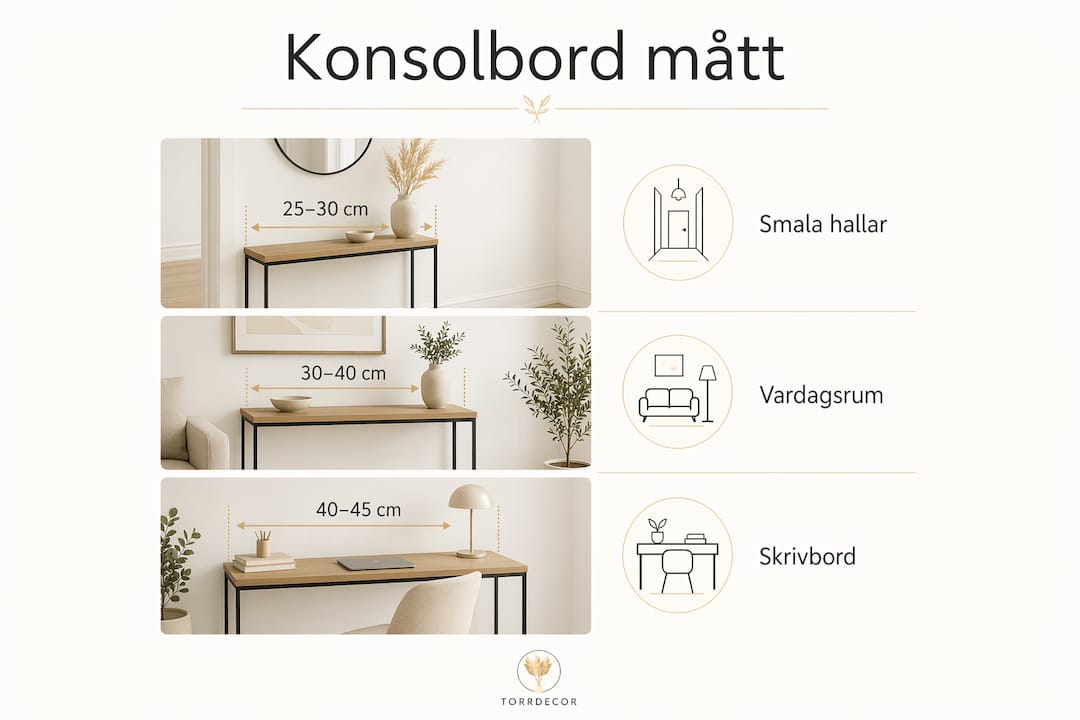Oversigt: Mål på konsolbord og smarte anvendelsesområder