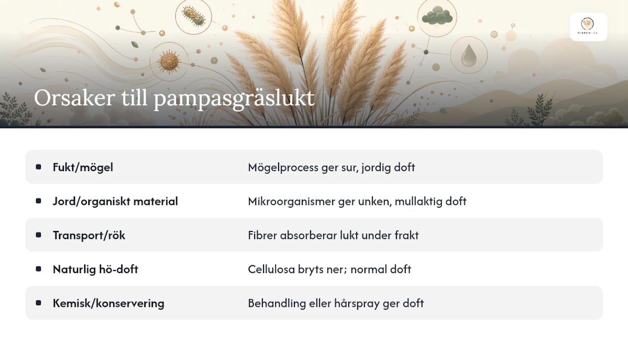 Översikt över vanliga orsaker till lukt från pampasgräs