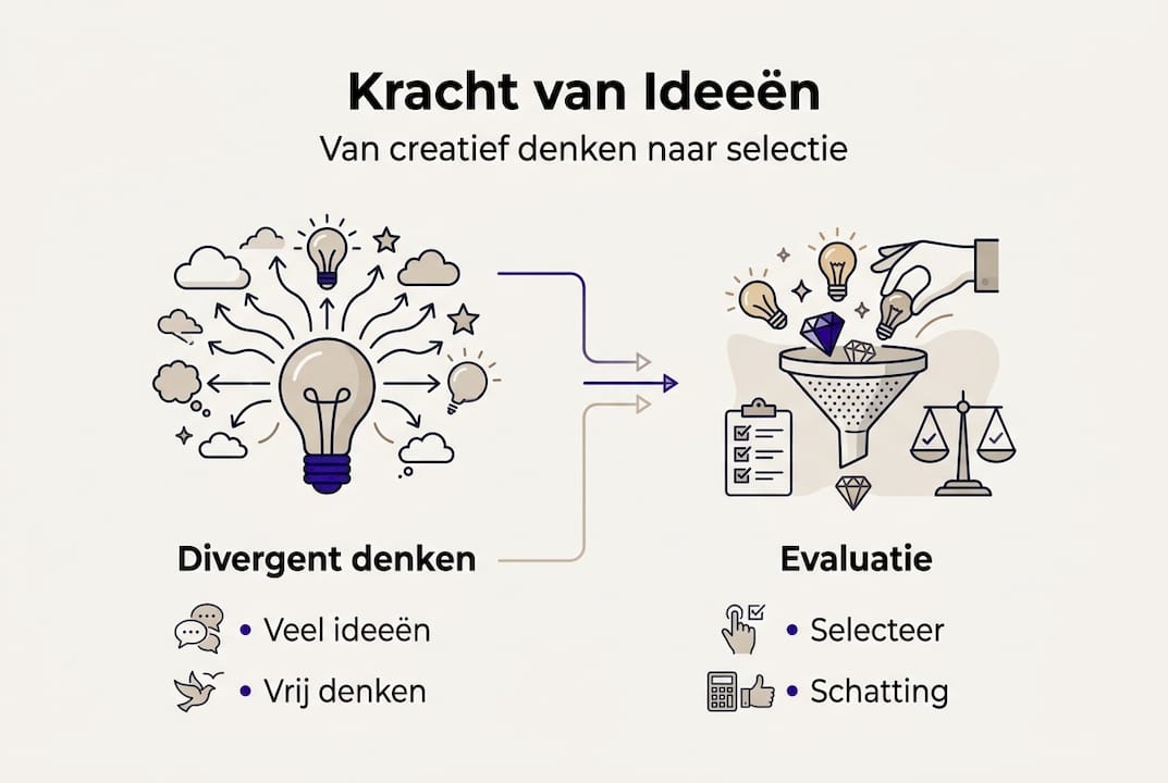 Infographic over creatief denken en beoordelen
