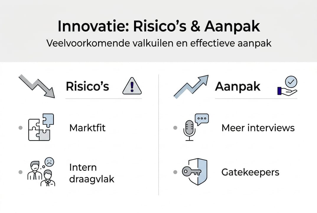 Infographic over innovatierisico’s en praktische oplossingen