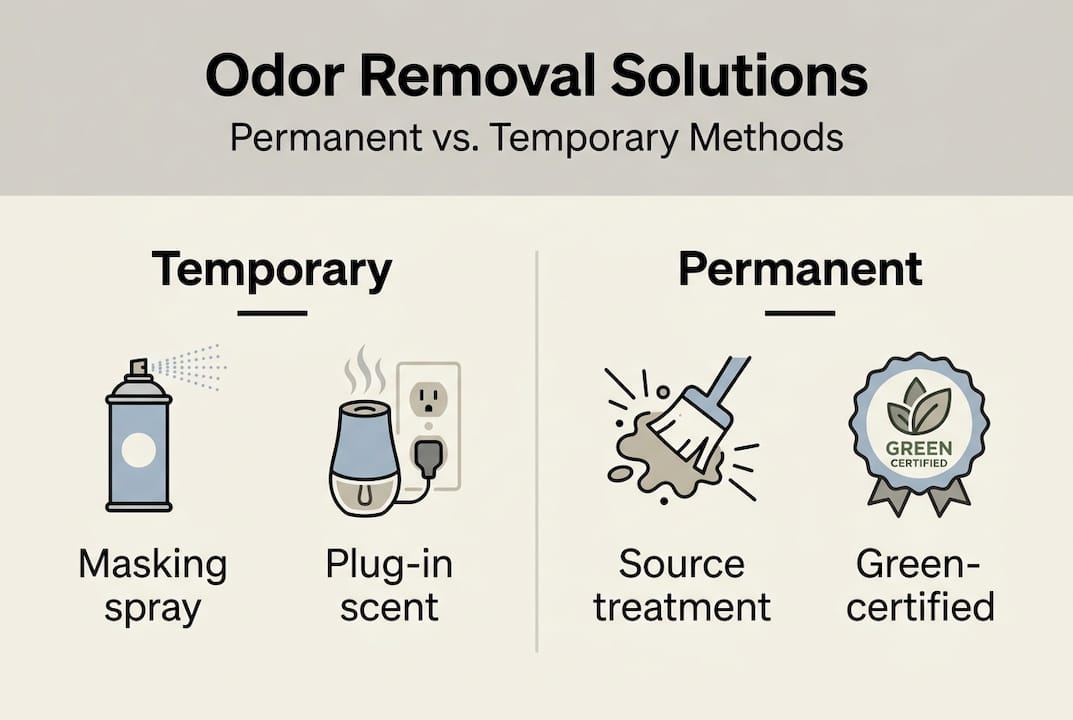 Infographic comparing odor removal methods