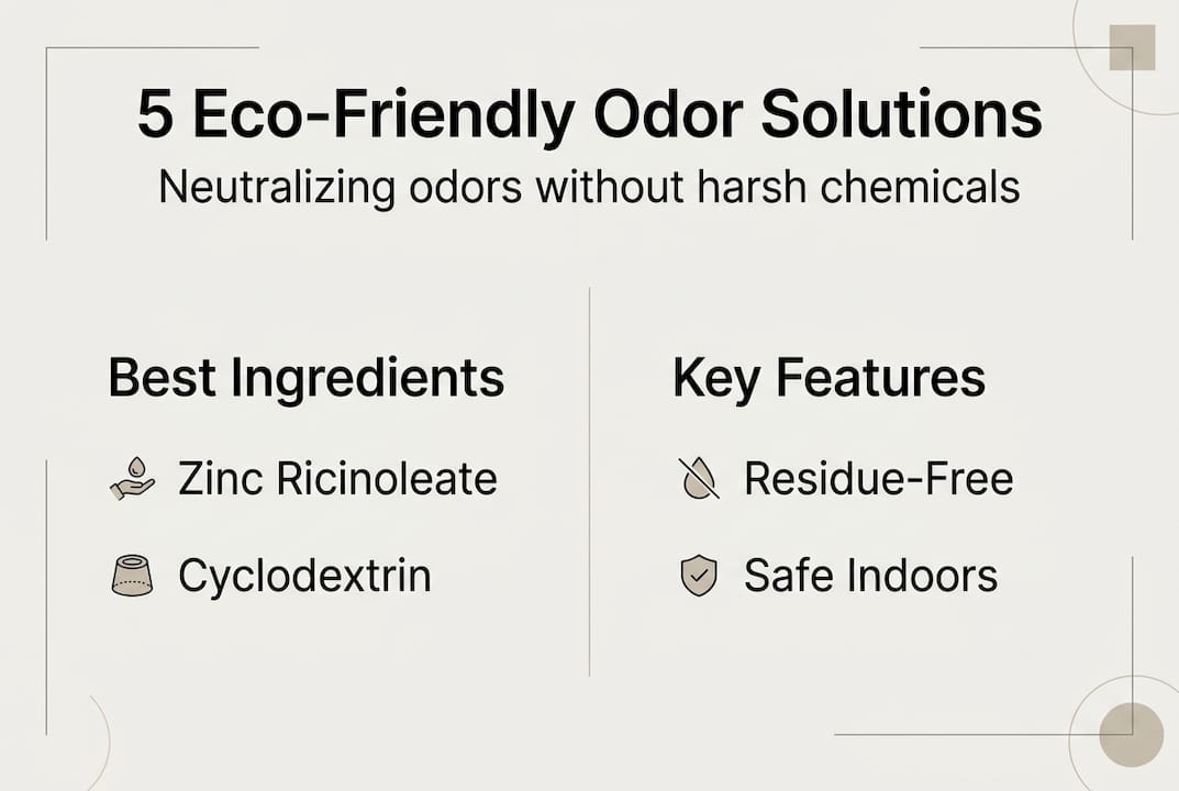 Infographic showing eco-friendly odor solutions overview