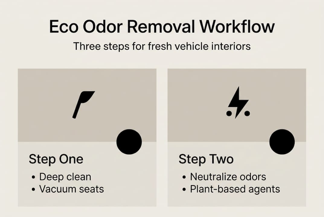 Infographic on eco-friendly odor removal steps