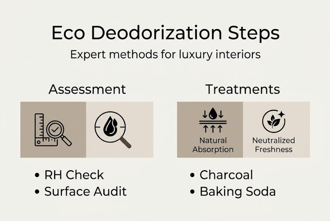 Infographic eco deodorization steps overview