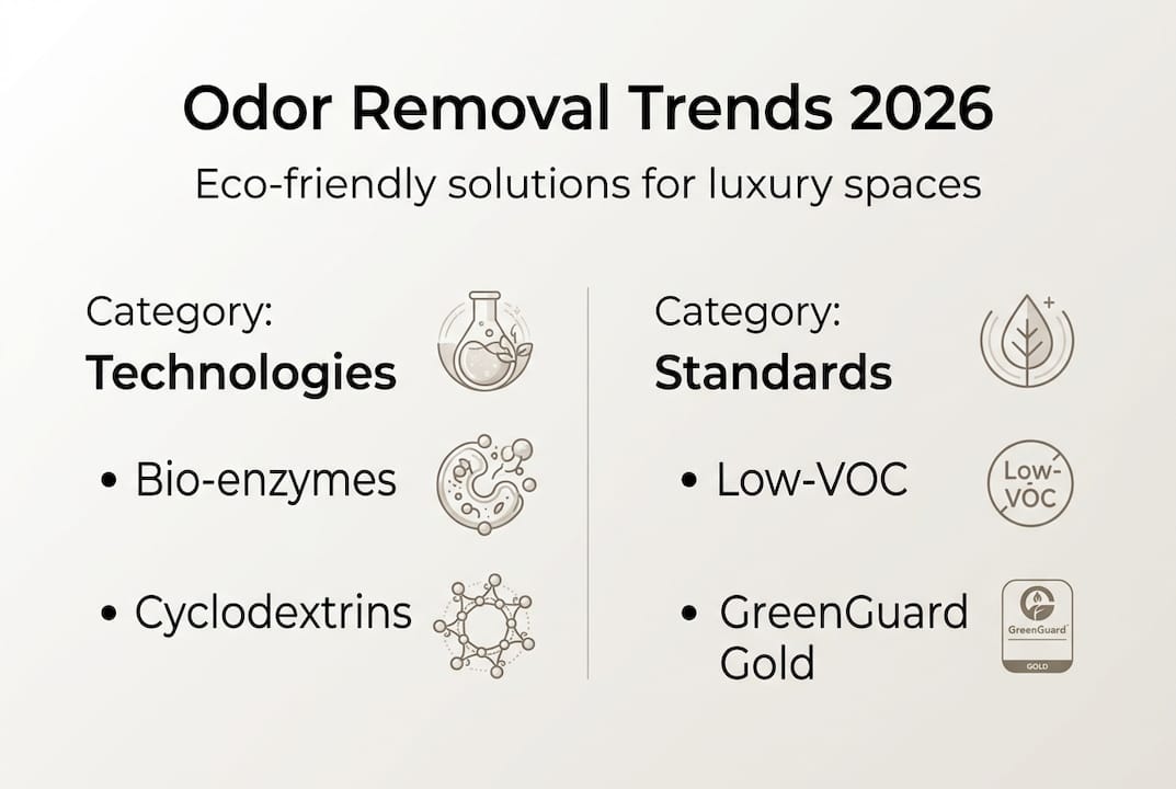 Infographic on 2026 eco odor trends for luxury