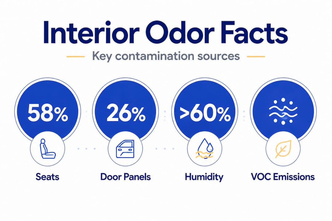 Infographic of interior odor source statistics