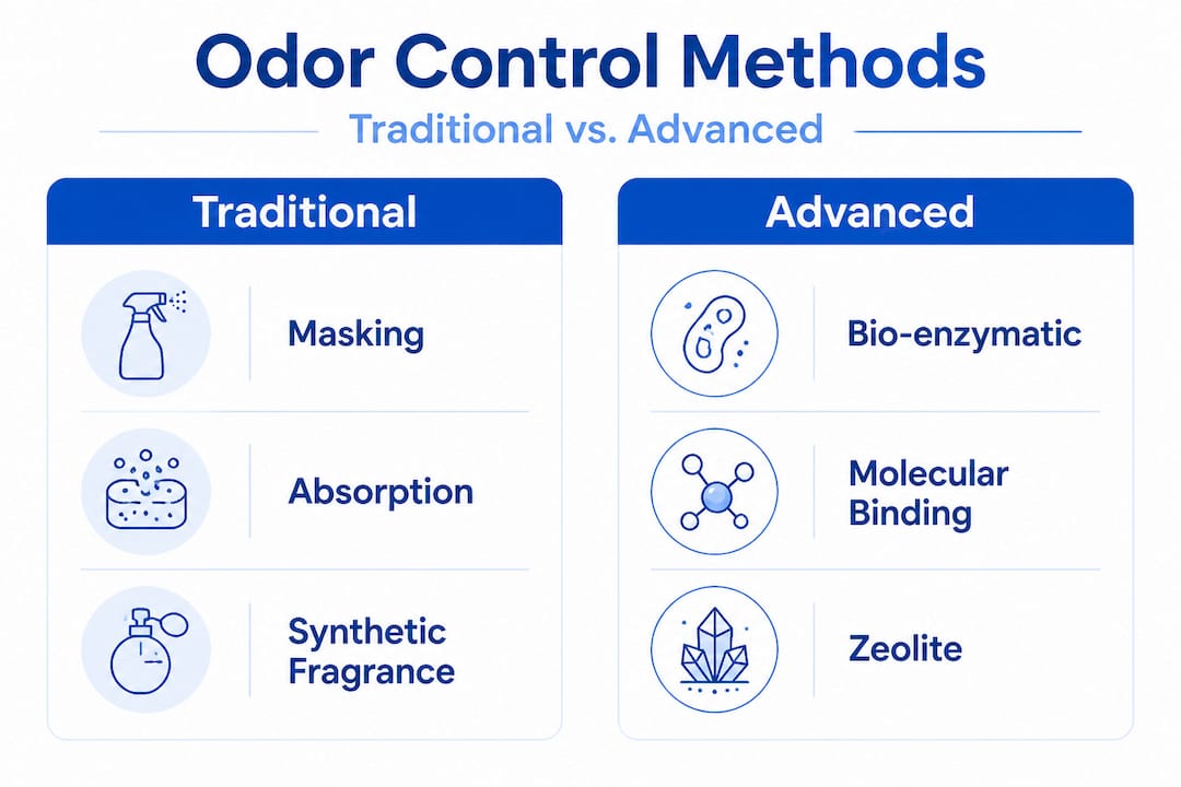 Odor control comparison infographic