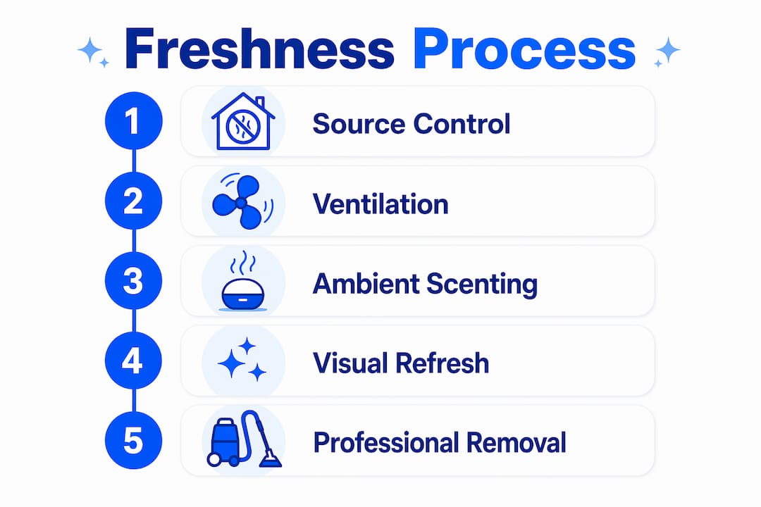 Infographic showing commercial freshness process steps