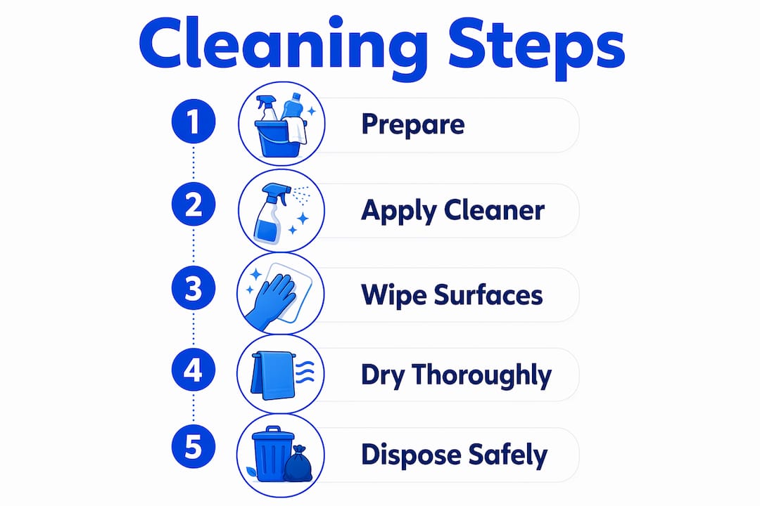 Infographic of eco-safe car interior cleaning steps
