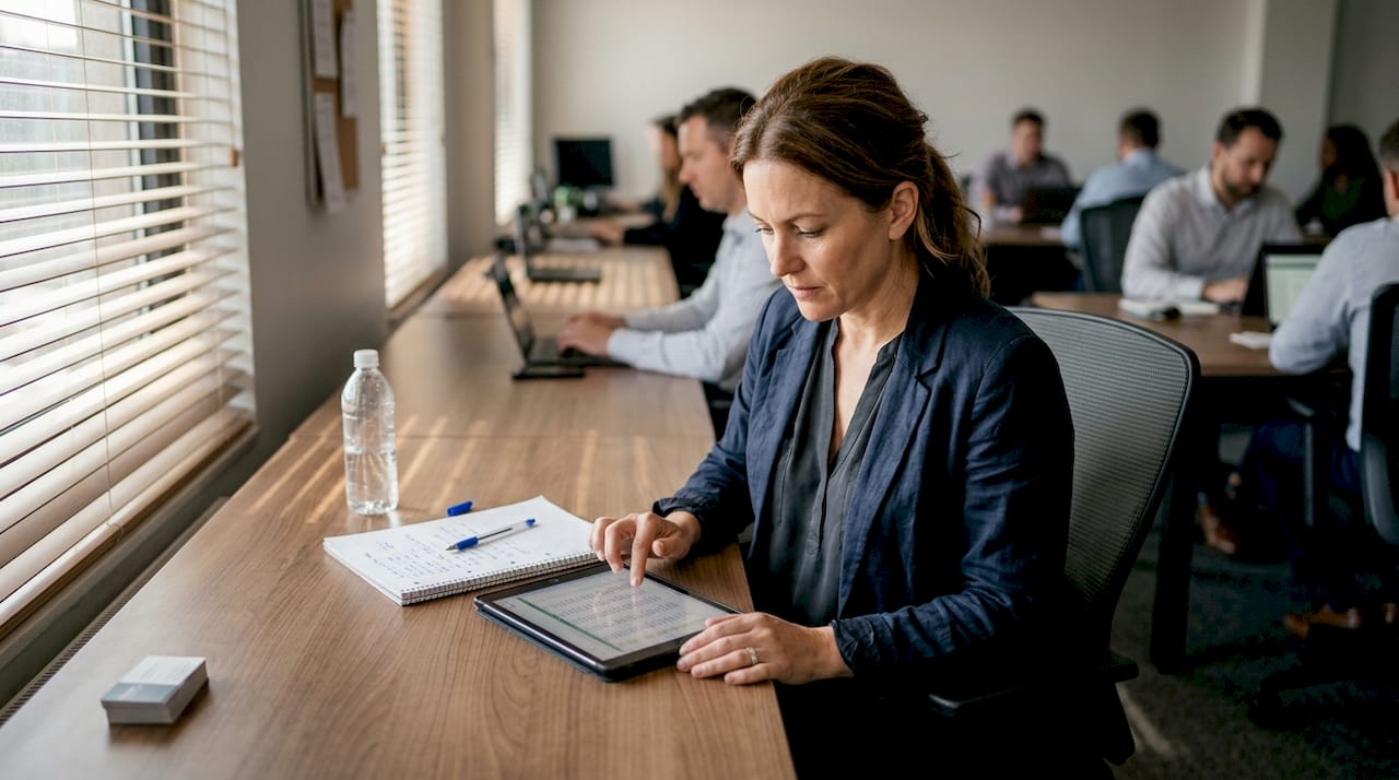 Recruiter reviews IT job applications table